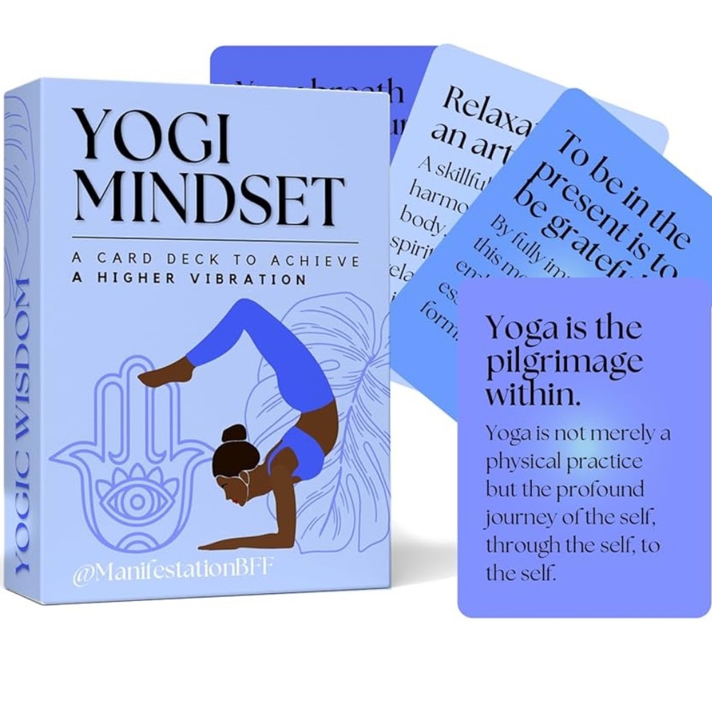 Yogi Mindset Card Deck by — Blue Inspirational Yoga Cards